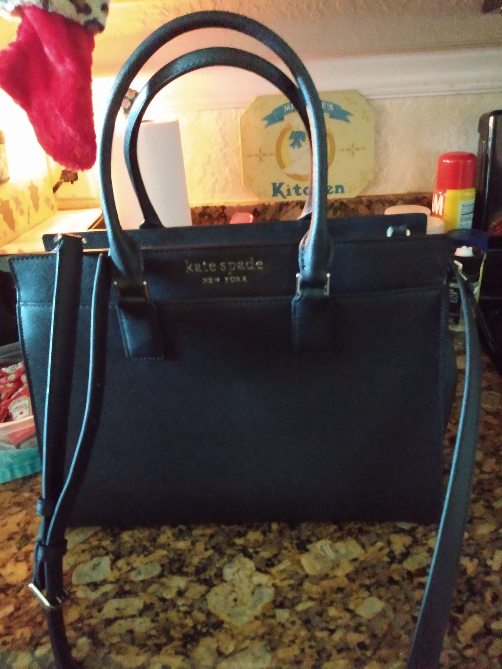 Kate Spade New York Black Leather Tote Bag